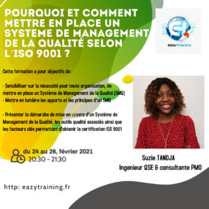 EAZYTraining - mettre en place un system de management de la qualité selon l’ISO 9001