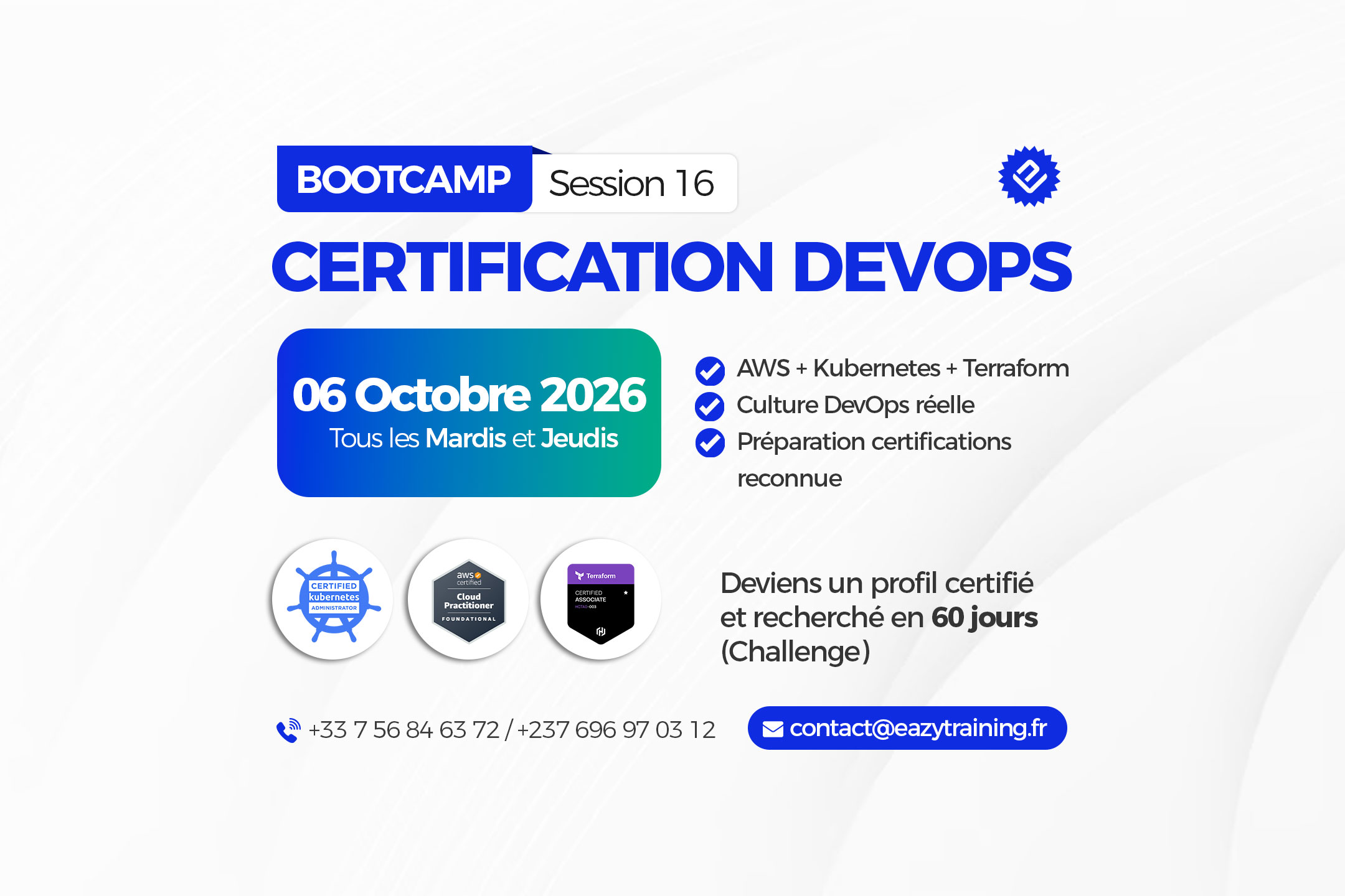 Bootcamp Certification DEVOPS – passez vos certifications DevOps en 02 mois