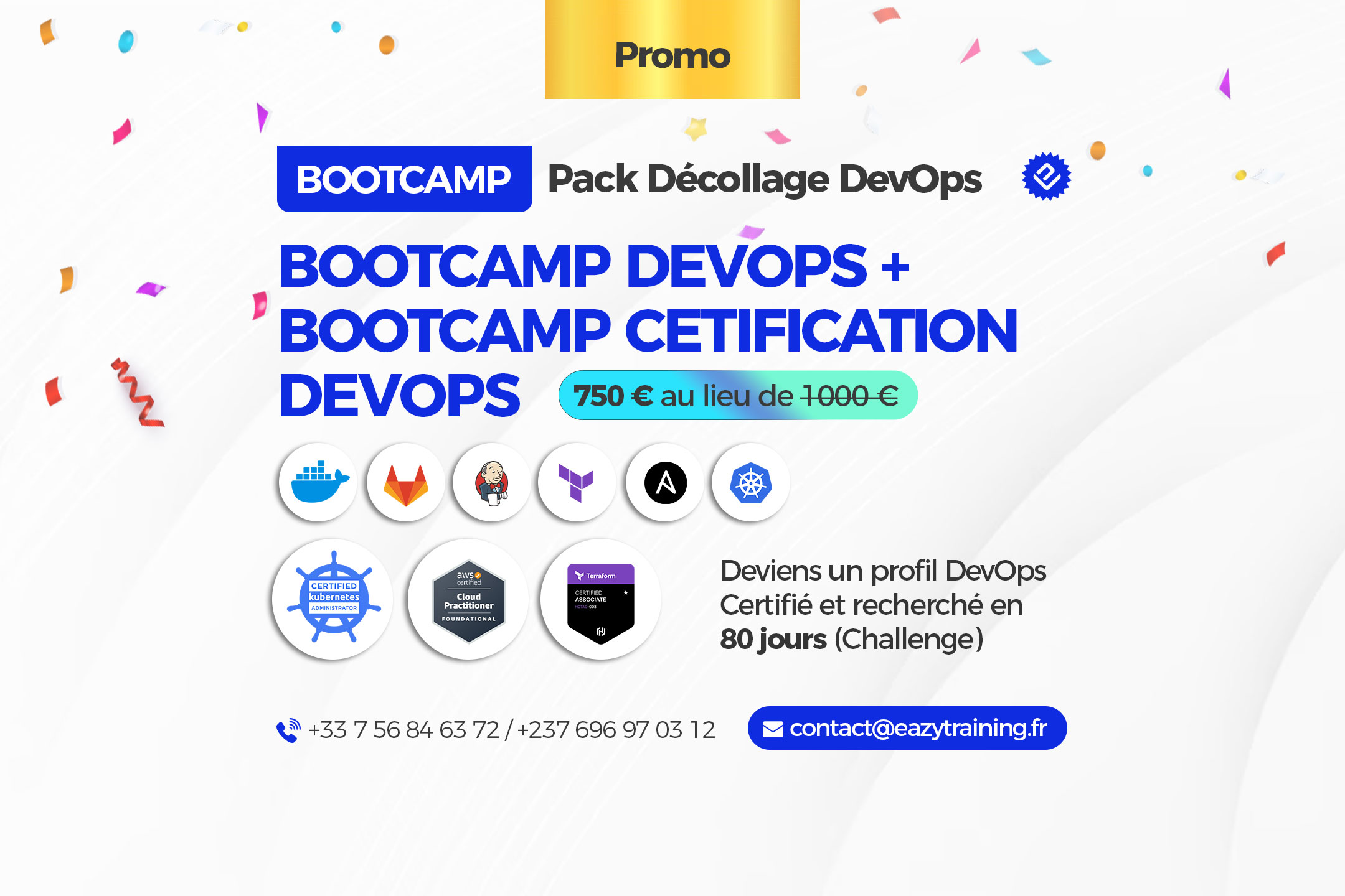 Pack Décollage DevOps : BOOTCAMP DEVOPS + BOOTCAMP CERTIFICATION DEVOPS (Promo 750€)